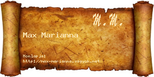 Max Marianna névjegykártya
